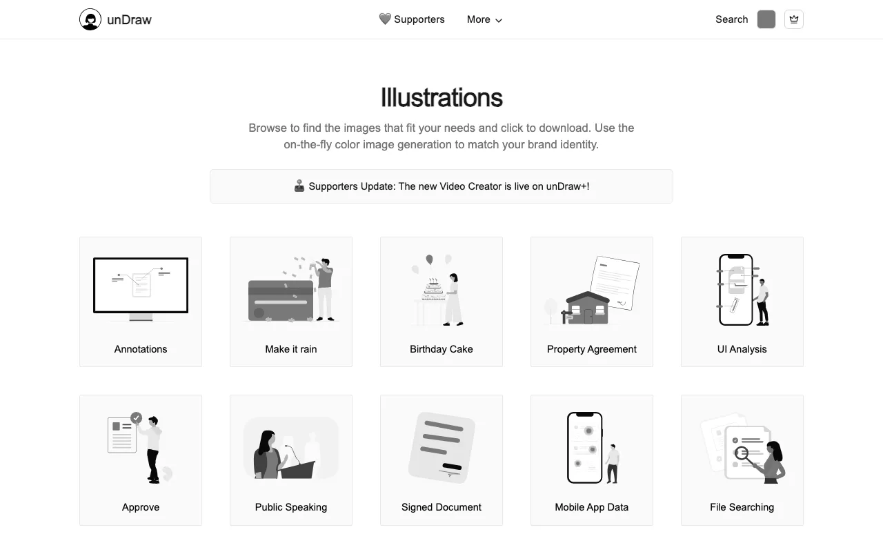 Anteprima di Undraw, raccolta di illustrazioni gratuite