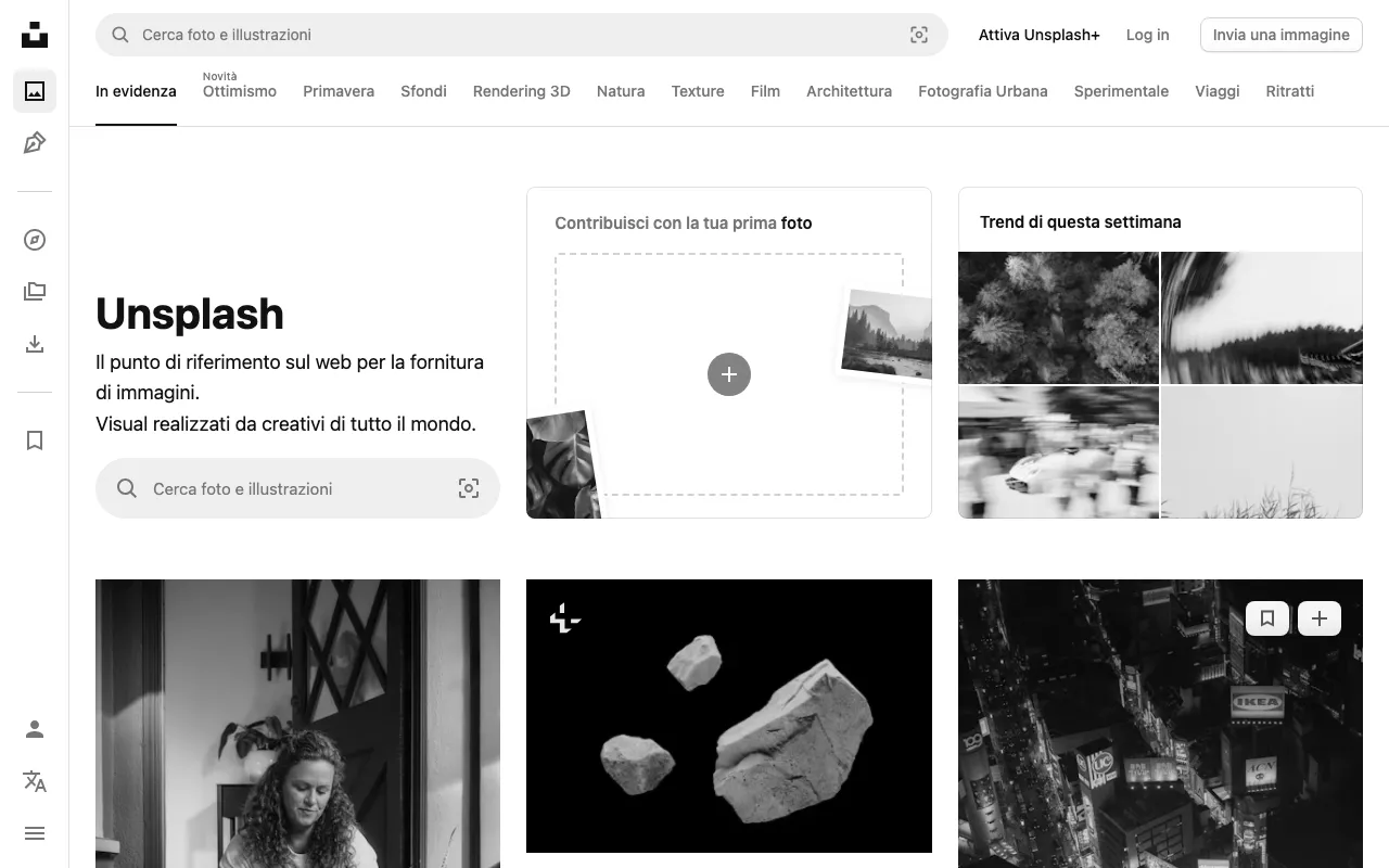 Anteprima di Unsplash, tool per immagini royalty free