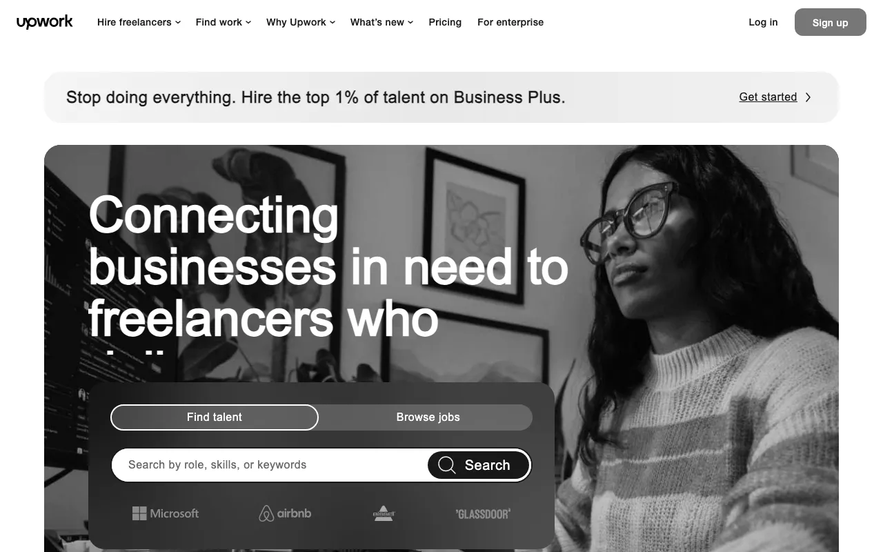 Anteprima di Upwork, piattaforma per trovare lavoro