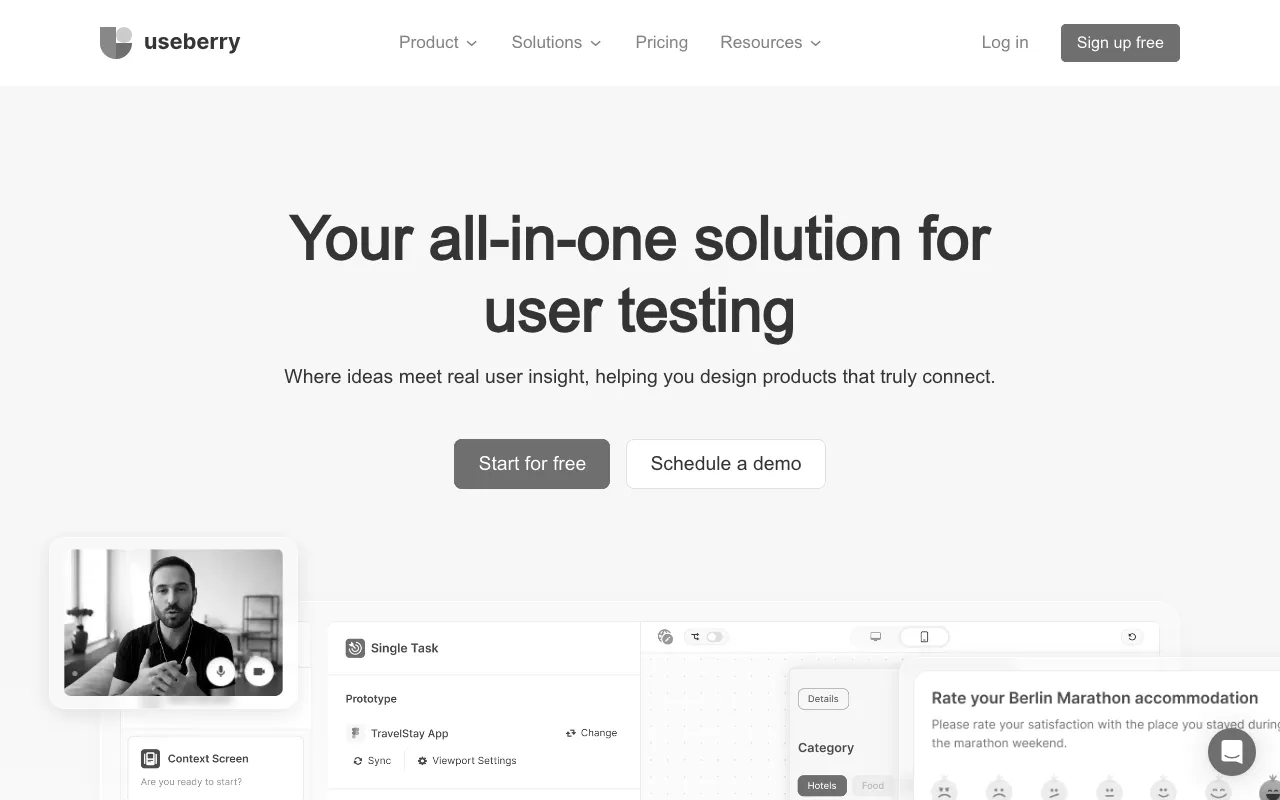 Anteprima di Useberry, tool di research e testing