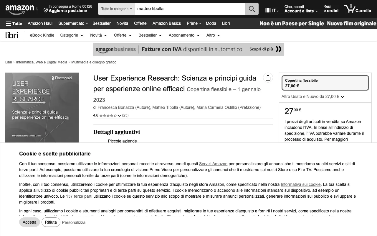 Anteprima di User Experience Research, libro sulla ricerca