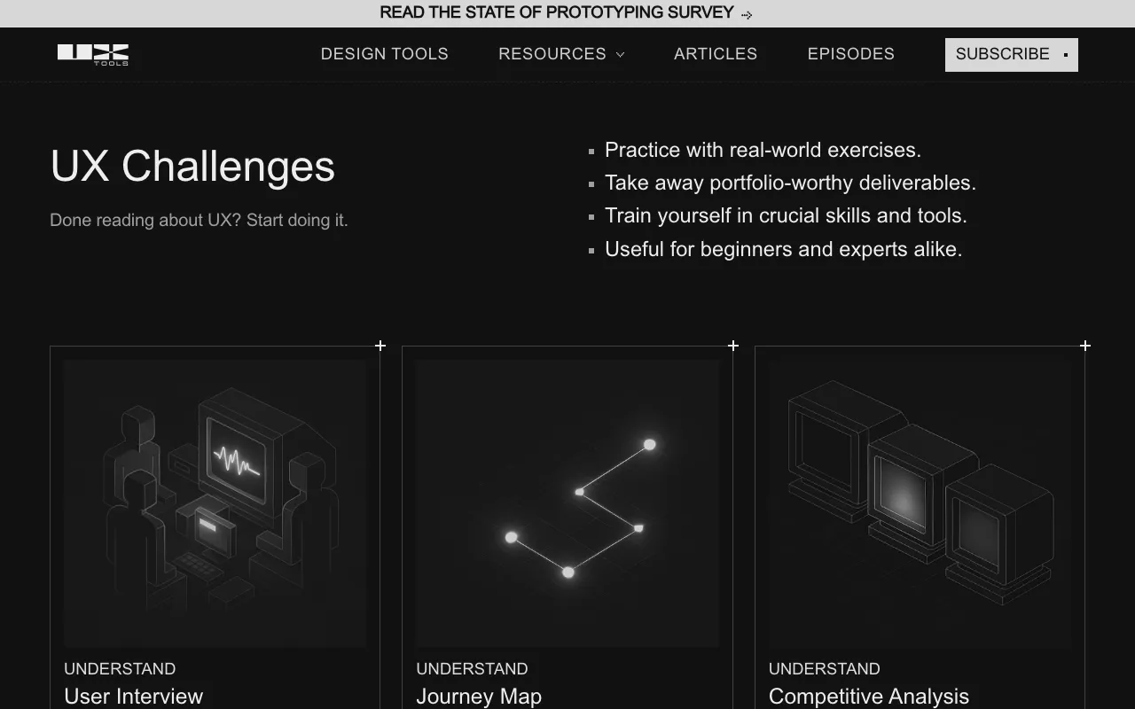 Anteprima di UX Tools Challenges