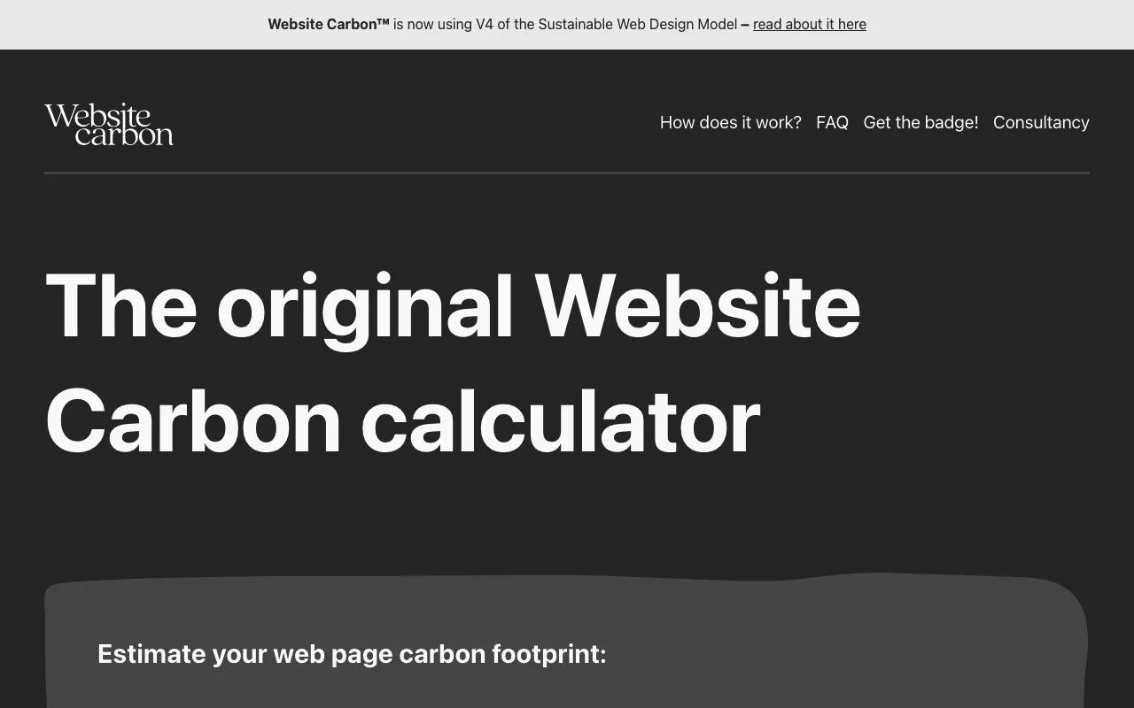 Anteprima di Website Carbon Calculator