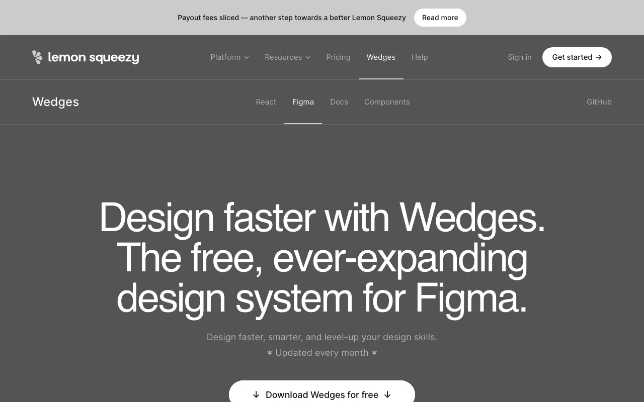 Anteprima di Wedges, libreria di componenti UI per figma