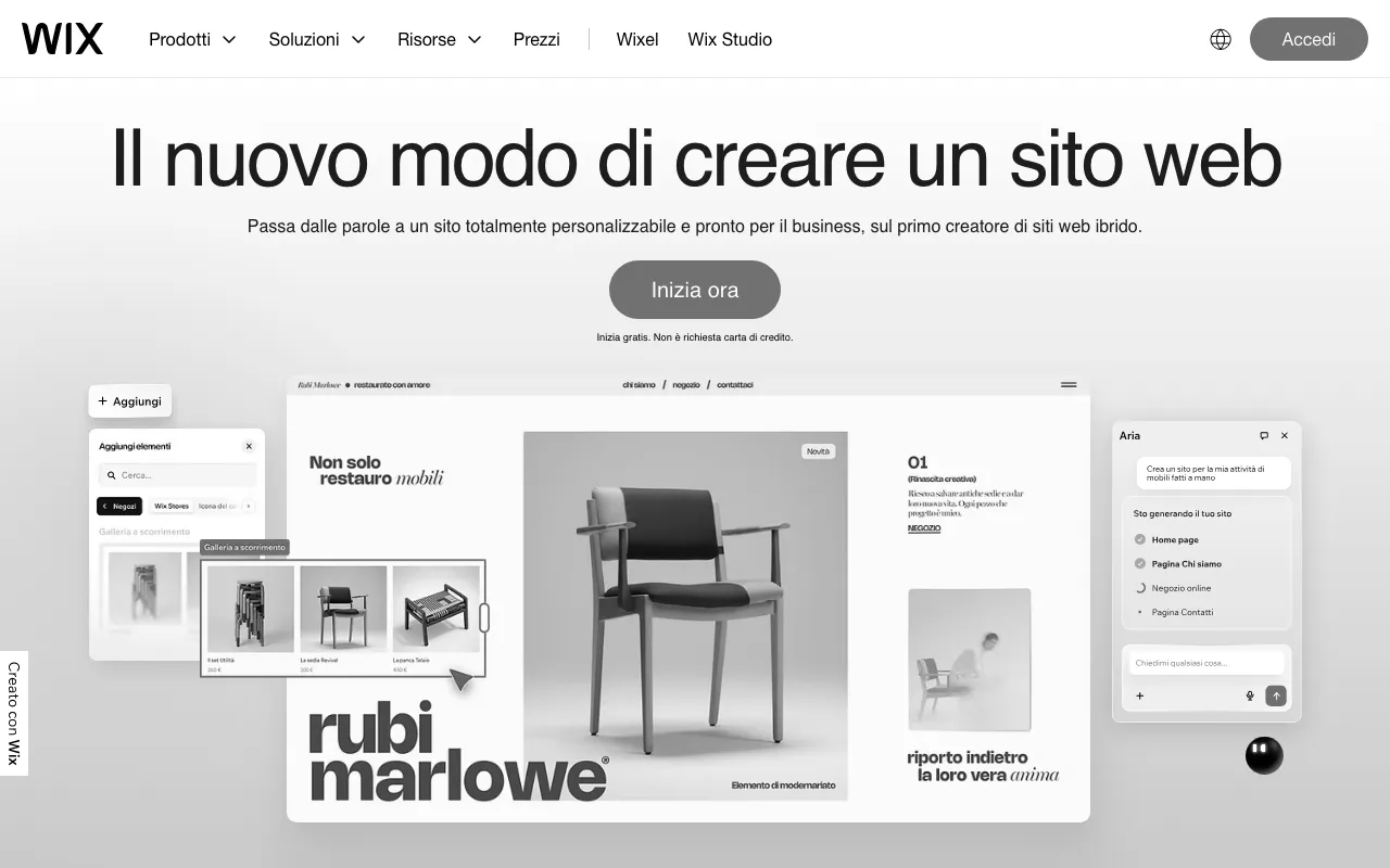 Anteprima di Wix