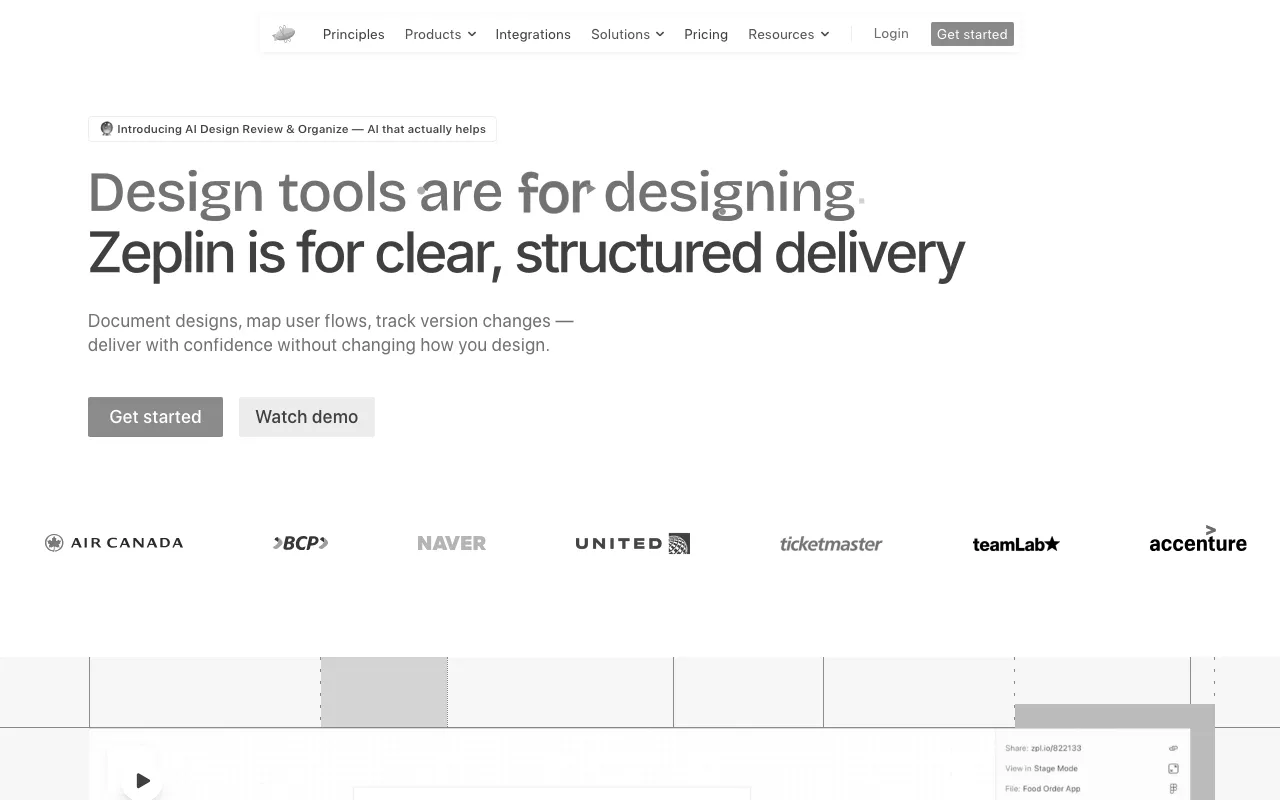 Anteprima di Zeplin, tool per handoff e version control